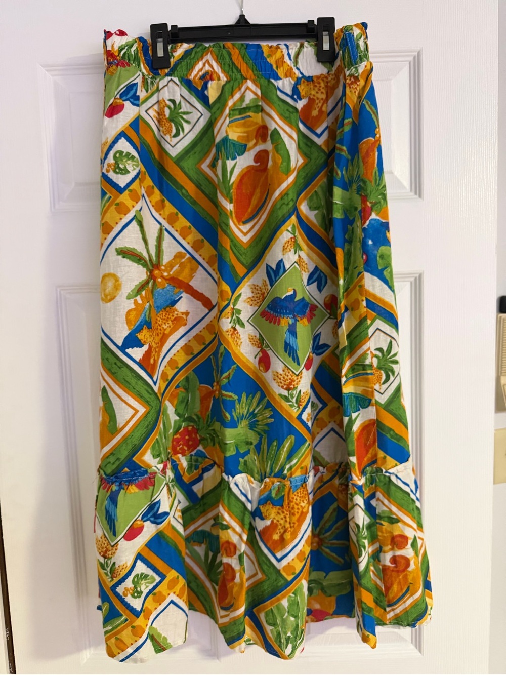 Christian Siriano Tropical Patchwork Maxi Skirt - Blue, Green & Yellow - Picture 4 of 5
